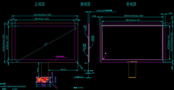 13لوحة شاشة متعددة اللمسات الصناعية مع واجهة USB و IIC G + G Structure