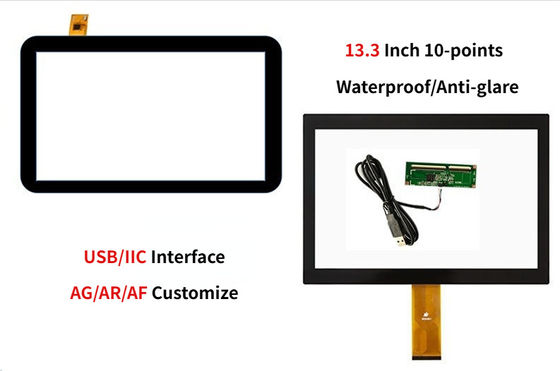 13لوحة شاشة متعددة اللمسات الصناعية مع واجهة USB و IIC G + G Structure